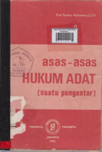 Asas-Asas Hukum Adat (Suatu Pengantar)