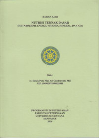 Nutrisi Ternak Dasar : Metabolisme Energi, Vitamin, Mineral, dan Air