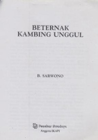 Beternak Kambing Unggul