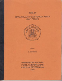 Diklat Mata Kuliah Dasar Ternak Perah ( Sapi Perah )
