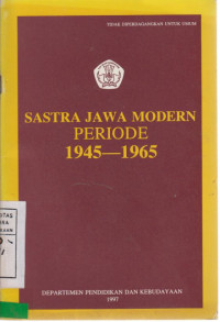 Sastra Jawa Modern Periode 1945-1965