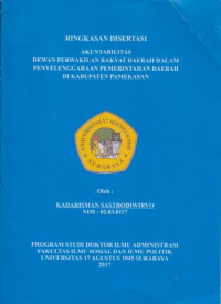 Akuntabilitas Dewan Perwakilan Rakyat Daerah Dalam Penyelenggaraan Pemerintahan Daerah Di Kabupaten Pamekasan