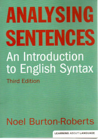 Image of ANALYSING SENTECES AN INTRODUCTION TO ENGLISH SYNTAX