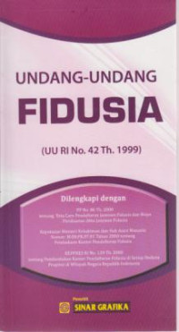 Undang-undang Fidusia (UU RI No.42 Th.1999)