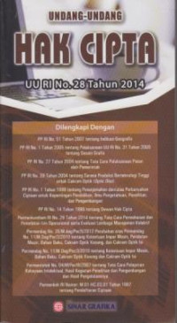 Undang-undang Hak Cipta : UU RI No.28 Tahun 2014