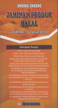 Undang-undang Jaminan Produk Halal : UU RI No. 33 Tahun 2014