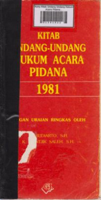 Kitab Undang-Undang Hukum Acara Pidana 1981