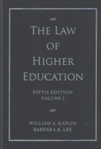 The Law Of Higher Education Fifth Edition Volume 2